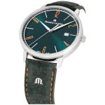 MAURICE LACROIX MAURICE LACROIX Eliros Date Green EL1118-SS001-620-5 Men's Watch Analogue Quartz with Green Velour Leather Strap, Green, Strap.