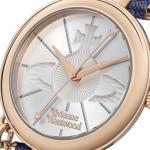 Vivienne Westwood ORB Pop Women's Quartz Watch with Silver Dial Analogue Display and Blue Leather Strap VV006RSBL