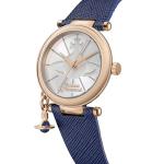 Vivienne Westwood ORB Pop Women's Quartz Watch with Silver Dial Analogue Display and Blue Leather Strap VV006RSBL