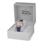 Vivienne Westwood ORB Pop Women's Quartz Watch with Silver Dial Analogue Display and Blue Leather Strap VV006RSBL