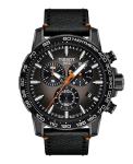 Tissot Mens Supersport Chrono Basketball Edition 316L Stainless Steel Case with Black PVD Coating Quartz Watch, Black, Leather, (T1256173608100)