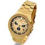 LOUIS XVI Le Monarque Frosted Men's Watch Chronograph 42 mm Swiss Quartz Movement Stainless Steel Bracelet Gold/Silver Dial Fumé