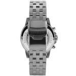 LOUIS XVI Men's Aramis Frosted Steel Strap Silver/Gold Black Fume Genuine Diamonds Chronograph Analogue Quartz Stainless Steel Watch, Silver / black, Bracelet