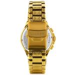 LOUIS XVI Le Monarque Royale Men's Watch Chronograph 42mm Swiss Quartz Movement Stainless Steel Bracelet Silver/Gold Dial Black Genuine Diamonds/CZ Diamonds, Gold / Black, Luxury