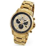 LOUIS XVI Palais Royale Iced Men's Watch Diameter 43 mm Waterproof with Sapphire Crystal Black Silver Gold Diamond CZ Dial Quartz Movement CH, gold, Bracelet