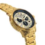 LOUIS XVI Palais Royale Iced Men's Watch Diameter 43 mm Waterproof with Sapphire Crystal Black Silver Gold Diamond CZ Dial Quartz Movement CH, gold, Bracelet
