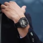 CIGA Design Automatic Mechanical Watch - X Series Eye of Horus Wristwatch for Men Skeleton Style Bioceramic case with Silicone Straps(Rose Gold)