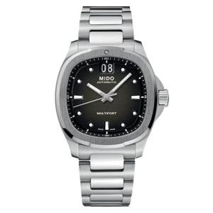 MIDO Multifort TV Big Date - Swiss Automatic Watch for Men - Stainless Steel, 40mm Case, Grey on Stainless Steel, Modern