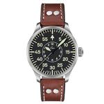 Laco 1925 Men's Automatic Watch with Black Dial Analogue Display and Brown Leather Strap 861690