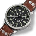 Laco 1925 Men's Automatic Watch with Black Dial Analogue Display and Brown Leather Strap 861690