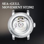 Seagull Men's Watch Hollow Automatic Mechanical Watch Calendar Potential Multifunction Flywheel Business Watches (white-D819.624)