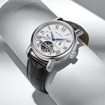 Seagull Men's Watch Hollow Automatic Mechanical Watch Calendar Potential Multifunction Flywheel Business Watches (white-D819.624)