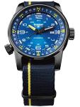 Traser Men's Analogue Swiss Automatic Movement Watch with Textile Strap 107719, Black-Blue-Yellow, Bracelet