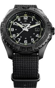 Traser Men's Analogue Quartz Watch with Nylon Strap 108673, Black, Strap, Black, Bracelet