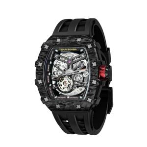 TSAR BOMBA Luxury Automatic Watches for Men Mechanical Men's Watch Japanese Movement Sapphire Glass 50M Waterproof Wrist Watches Silicone Strap Luminous Elegant Gifts