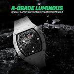 TSAR BOMBA Luxury Men's Automatic Watch Mechanical Japanese Movement Sapphire Crystal 50M Waterproof Carbon Fiber Tonneau Unique Business Gifts for Men Luminous Wristwatch Analogue Black Fashion