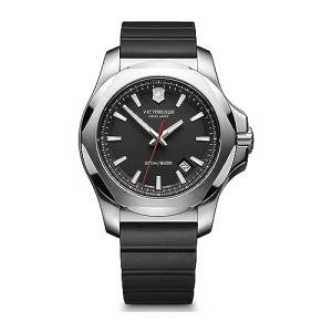 Victorinox Men’s Watch I.N.O.X. Ø 43 mm, Swiss Made, Analogue Quartz, Water-Resistant up to 200 m, Sapphire Glass, Rubber Strap, Black