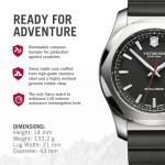 Victorinox Men’s Watch I.N.O.X. Ø 43 mm, Swiss Made, Analogue Quartz, Water-Resistant up to 200 m, Sapphire Glass, Rubber Strap, Black