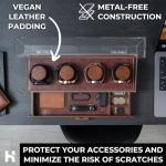 Holme & Hadfield Premium 4-Slot Wooden Watch Display Case – Handcrafted Men’s Watch Box with Accessory Drawer, Hinged Cover, Leather Lining – Birthday Gift for Collectors – Luxury Built to Last
