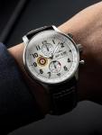 AVI-8 Mens 42mm Hawker Hurricane Classic Chronograph Classic White Japanese Quartz Pilot Watch with Leather Strap AV-4011-01
