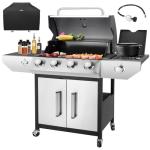 4-Burner Stainless Steel Gas Grill with Side Burner
