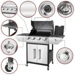 4-Burner Stainless Steel Gas Grill with Side Burner