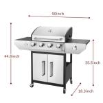4-Burner Stainless Steel Gas Grill with Side Burner