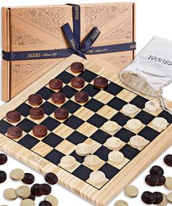 Jaques of London Deluxe Wooden Draughts Game