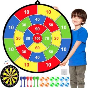 Kids Double-Sided Dart Board Set with Balls