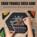 Triangle Chain Game, Fun Triangle Chain Board, Territory Occupation Kids and Adult Family Toys, Puzzle Strategy Toys, Portable Chess Kids Game (Small, Black)