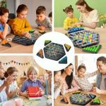 Triangle Chain Game, Fun Triangle Chain Board, Territory Occupation Kids and Adult Family Toys, Puzzle Strategy Toys, Portable Chess Kids Game (Small, Black)