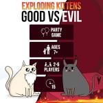 Exploding Kittens Good vs. Evil - 2-5 Players - Ages 7+ - Inspired by Netflix Show - High Stakes Family Card Game - Ideal for Party, Family Night - Animated Netflix Show