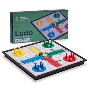 Yellow Mountain Imports Ludo Magnetic Folding Travel Board Game Set - 25 centimeters - Portable Classic Strategy Game Set