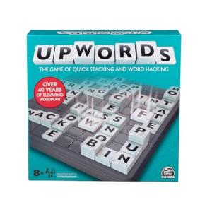 Upwords, Fun and Challenging Family Word Game with Stackable Letter Tiles, for Ages 8 and Up