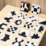 Lingle Wooden Hidden Blocks Puzzle Game - 80 Brain Challenges with Solid Wood Box & Deluxe Black and White Pieces, 3D Logic & Spatial Thinking Tabletop Toy, Perfect for Family Fun & Creative Gifts