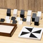 Lingle Wooden Hidden Blocks Puzzle Game - 80 Brain Challenges with Solid Wood Box & Deluxe Black and White Pieces, 3D Logic & Spatial Thinking Tabletop Toy, Perfect for Family Fun & Creative Gifts