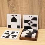Lingle Wooden Hidden Blocks Puzzle Game - 80 Brain Challenges with Solid Wood Box & Deluxe Black and White Pieces, 3D Logic & Spatial Thinking Tabletop Toy, Perfect for Family Fun & Creative Gifts