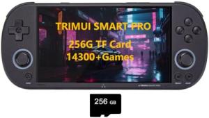 TRIMUI Smart PRO 5-Inch Handheld Game Console Pre-Installed 14300+ Games Built-in 256G SD Card Linux System A133P Processor Support WiFi Multiplayer Online Battle (Black)
