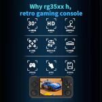 RG35XX H, Anbernic Retro Handheld Gaming Console with 64GTF Card, Dual Joystick Design 3.5-inch HD Screen Lasts up to 8 Hours High-Capacity Battery for Better Experience (64G Black)