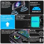 RG557 Retro Handheld Game Console , 5.48 Inch AMOLED Screen Handheld Emulator Preloaded 4423 Games Android 14 System Dimensity 8300 Processor Support WiFi 6E Bluetooth 5.3(Transparent Purple)