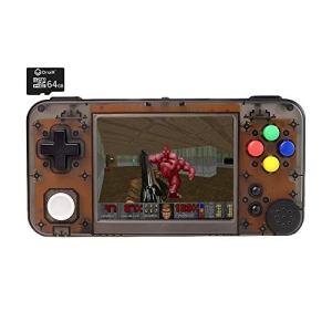 Game Kiddy 350H GKD350H Black Transparent Portable Retro Gaming Handheld Console ; Dual-Core CPU Up-To 1.5Ghz, 3.5" IPS Display, OpenDinguX OS [GKD350H-BLACK-T]
