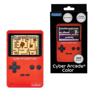Lexibook, Cyber Arcade® Color, Portable retro games console, 200 games of action, sport, racing, puzzles and more, 2.8" LCD colour display, Red, JL2389