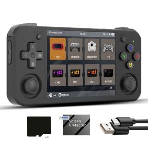 RG35XX H Linux Retro Handheld Game Console 35xx H with a 64G Card Pre-Loaded 6900 Games,RG35XXH 3.5'' IPS Screen Supports 5G WiFi Bluetooth HD and TV Output (ANBERNIC RG35XX H-Black-NEW)