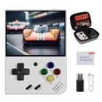 Miyoo Mini Plus, Retro Gaming Console with 64G Memory Card, 3.5-inch IPS Screen, 3000mAH Long Endurance Battery，with Storage Case, Support 10000+ Games (White 64G)