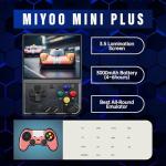 Miyoo Mini Plus, Retro Gaming Console with 64G Memory Card, 3.5-inch IPS Screen, 3000mAH Long Endurance Battery，with Storage Case, Support 10000+ Games (White 64G)