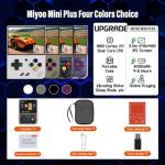Miyoo Mini Plus, Retro Gaming Console with 64G Memory Card, 3.5-inch IPS Screen, 3000mAH Long Endurance Battery，with Storage Case, Support 10000+ Games (White 64G)