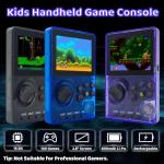 Kids Handheld Retro Game Console Pre-loaded 100 Classic 16-Bit Games, Handheld Video Gaming Console with 2.8" Color Screen, Rechargeable Battery, Handheld Game for Boys Girls (Transparent Purple)