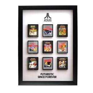 Official Atari 3D Wall Art, Authentic Cartridges Collection for Gaming Setup, Gamer Wallpaper, Gaming-Room Decor and Wall Stickers, Black Frame - ThumbsUp!