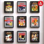 Official Atari 3D Wall Art, Authentic Cartridges Collection for Gaming Setup, Gamer Wallpaper, Gaming-Room Decor and Wall Stickers, Black Frame - ThumbsUp!