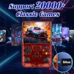 Blidinner R36S Retro Handheld Video Game Console -With Linux System,3000mAh Battery,3.5 Inch Screen,64G TF Card,20000+ Classic Games,Portable Game Console for Present to Give Friends for Christmas-Red